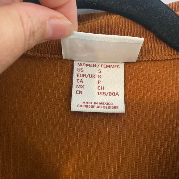 Ariat Burnt Orange Corduroy Short Sleeve Button Down Knee Length Dress Small - Picture 3 of 13